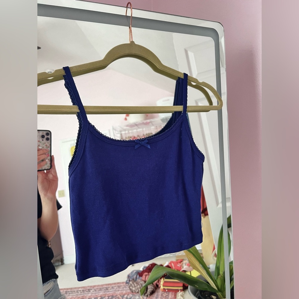 Navy Bow Tank Top